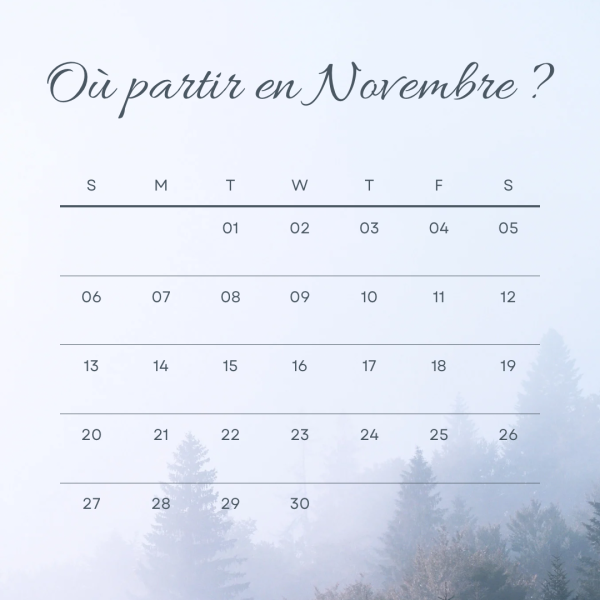 où partir en novembre